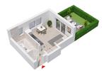 Erdgeschoßwohnung Münster Berg Fidel - 1 Zimmer, 33 m&sup2;, 600&euro; | Angebot:27600990