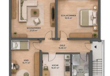 Wohnung Bergkamen - 3 Zimmer, 90 m&sup2;, 920&euro; | Angebot:27627113