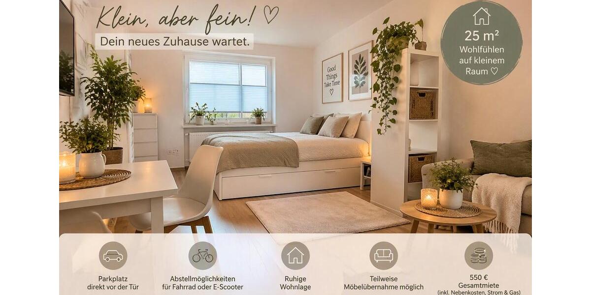 Erdgeschoßwohnung Warendorf - 1 Zimmer, 25 m&sup2;, 550&euro; | Angebot:27626992